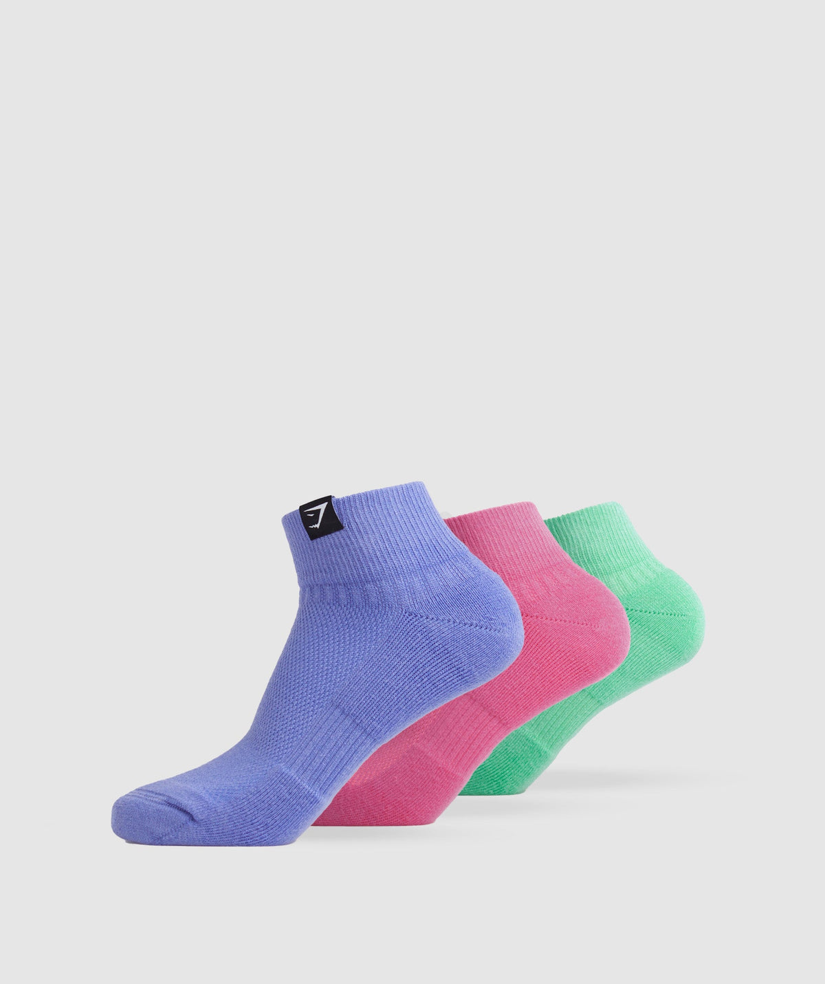 WOVEN TAB QUARTER SOCKS 3PK