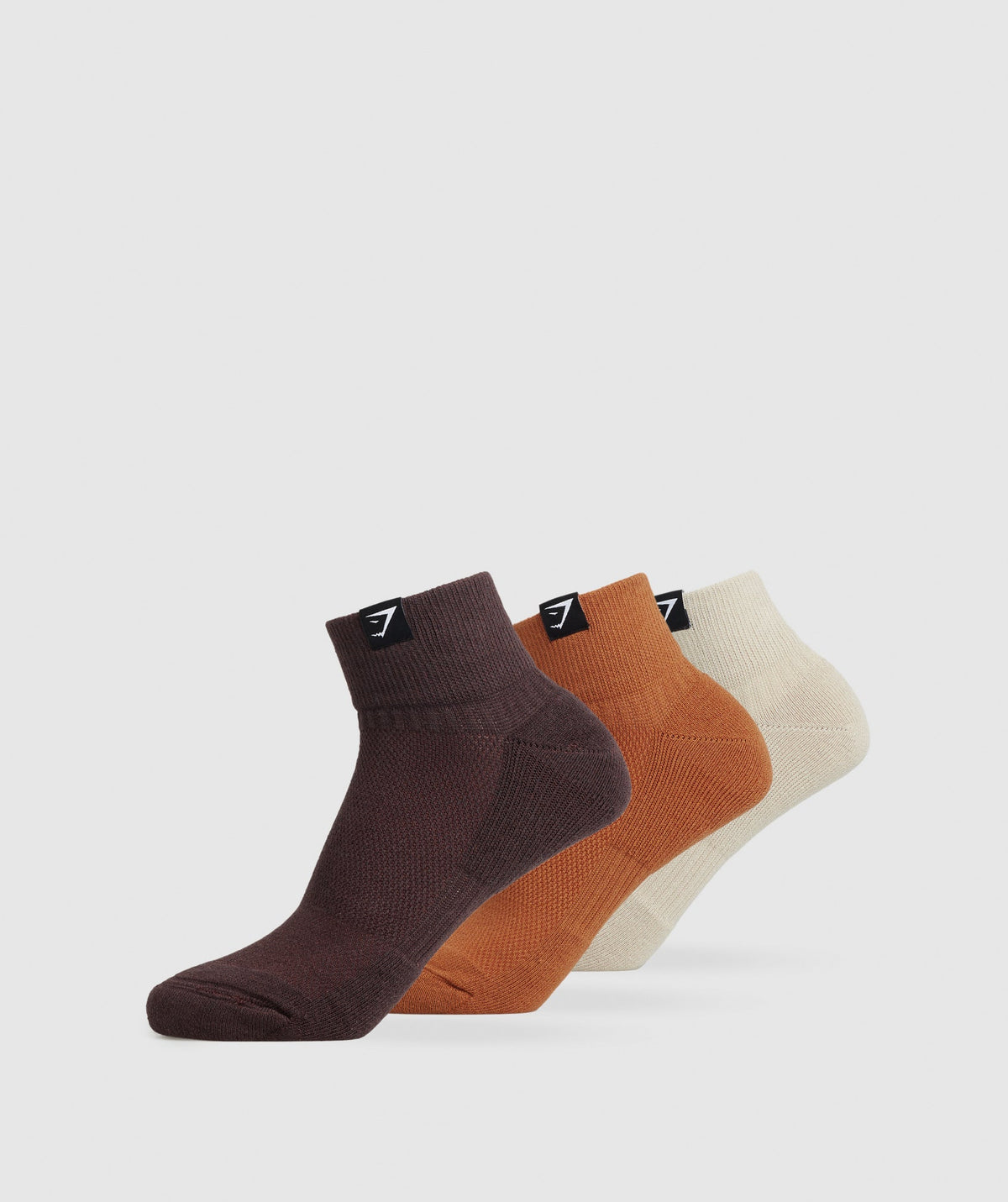 WOVEN TAB QUARTER SOCKS 3PK