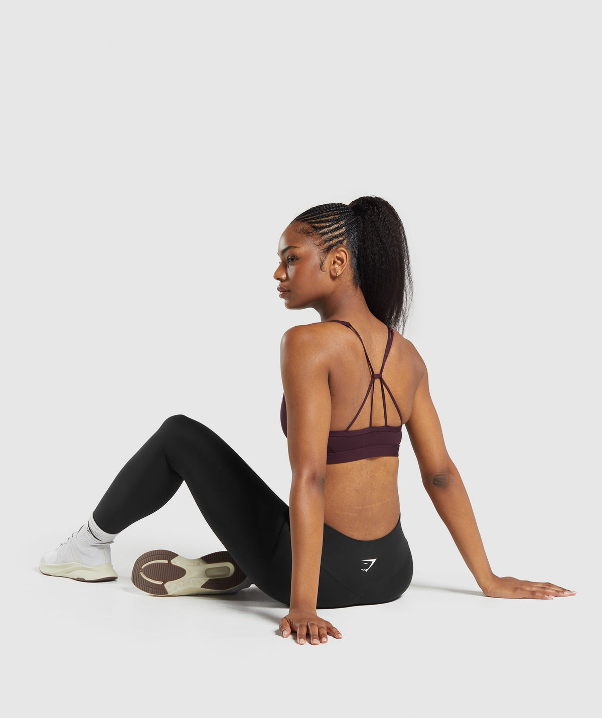 RUCHED STRAPPY SPORTS BRA