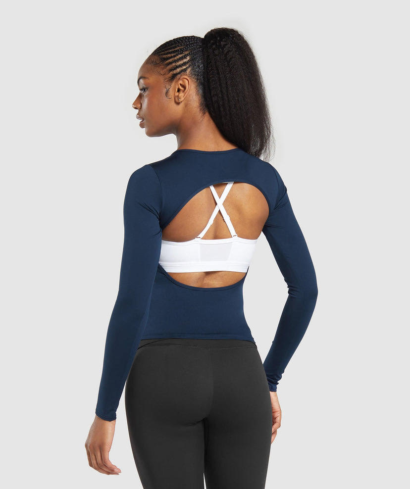 EVERYDAY OPEN BACK LONG SLEEVE TOP