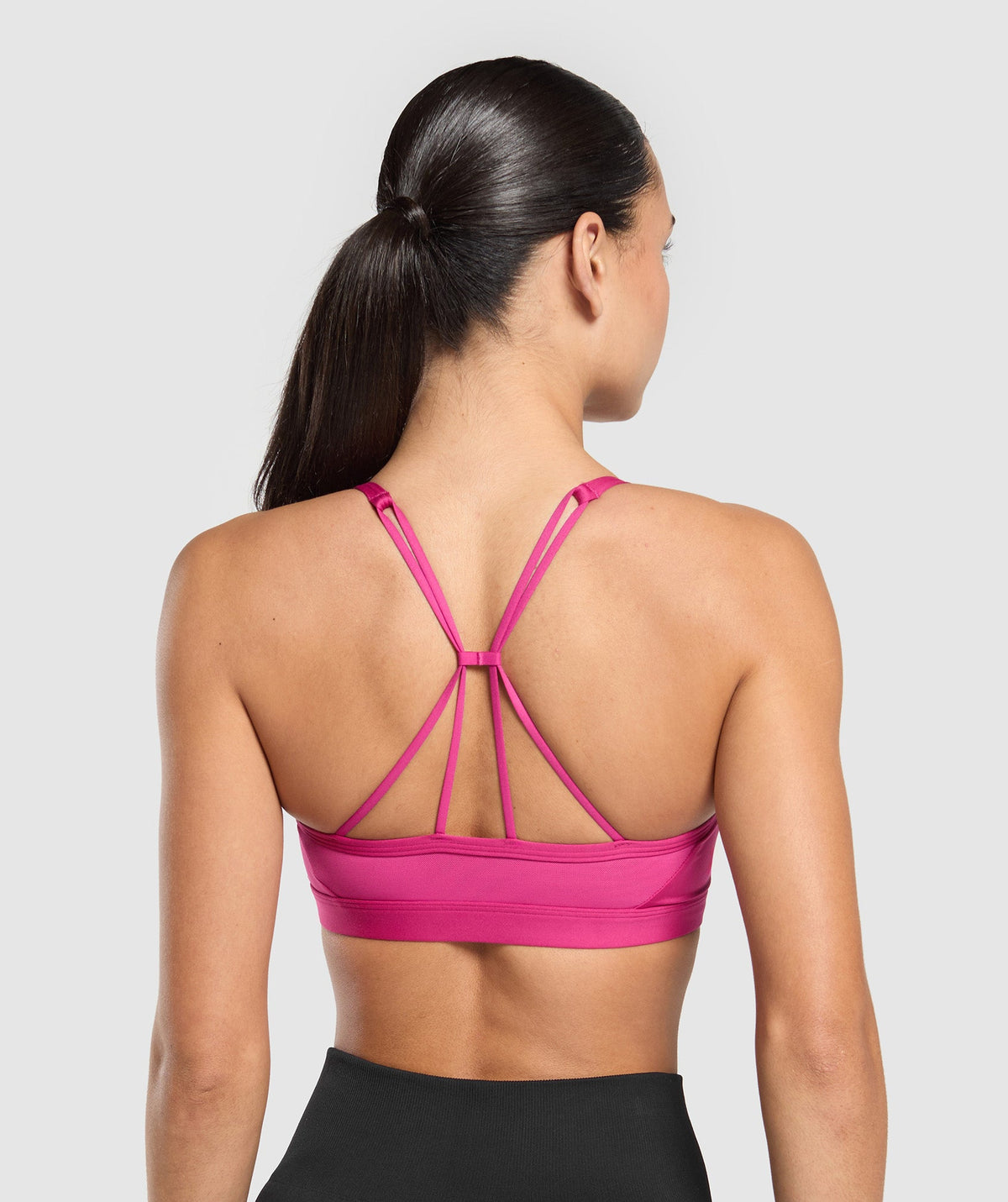 RUCHED STRAPPY SPORTS BRA