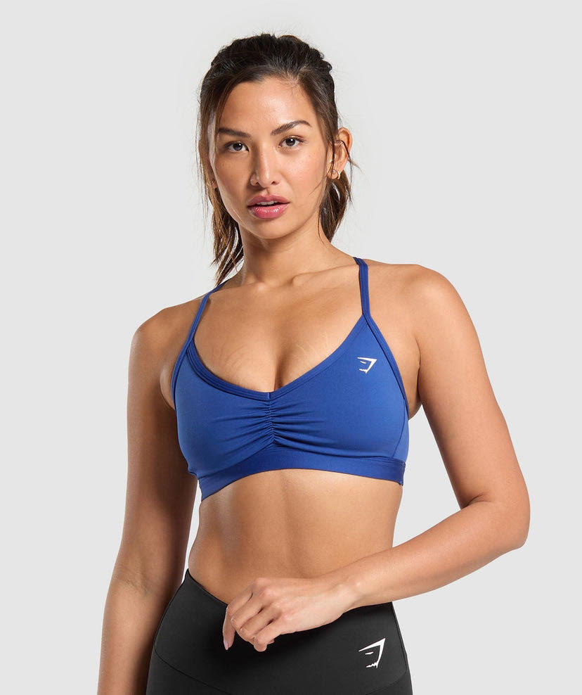 RUCHED STRAPPY SPORTS BRA