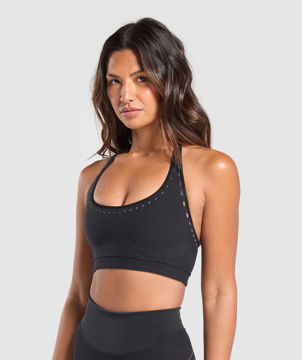 WARP KNIT SEAMLESS HALTER NECK BRALETTE
