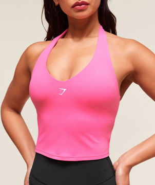 HALTER NECK CAMI WITH SHELF