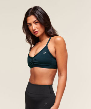 RUCHED STRAPPY SPORTS BRA