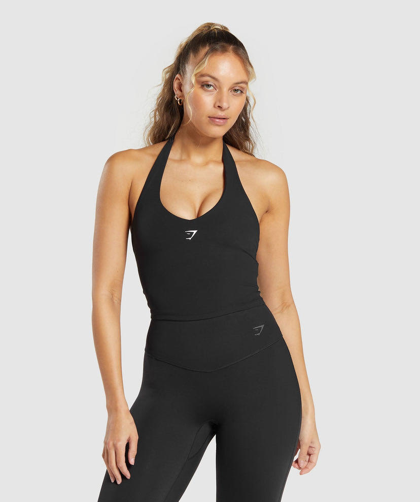 HALTER NECK CAMI WITH SHELF
