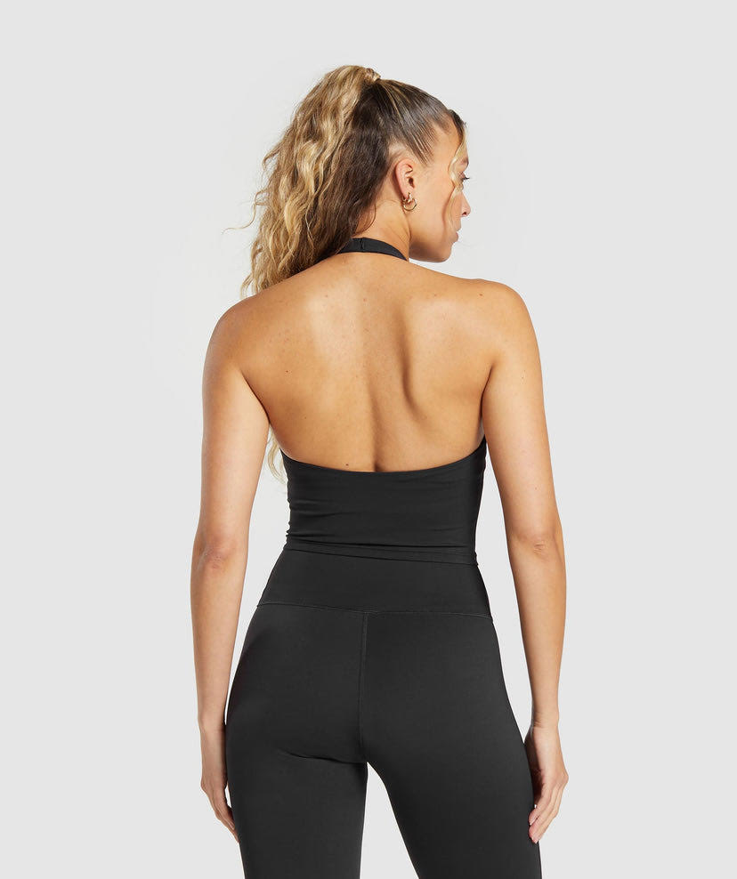 HALTER NECK CAMI WITH SHELF